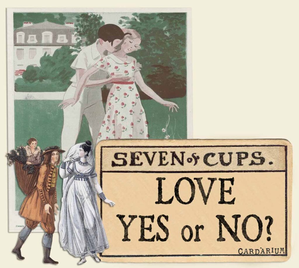 7 of cups tarot card meaning for love yes or no