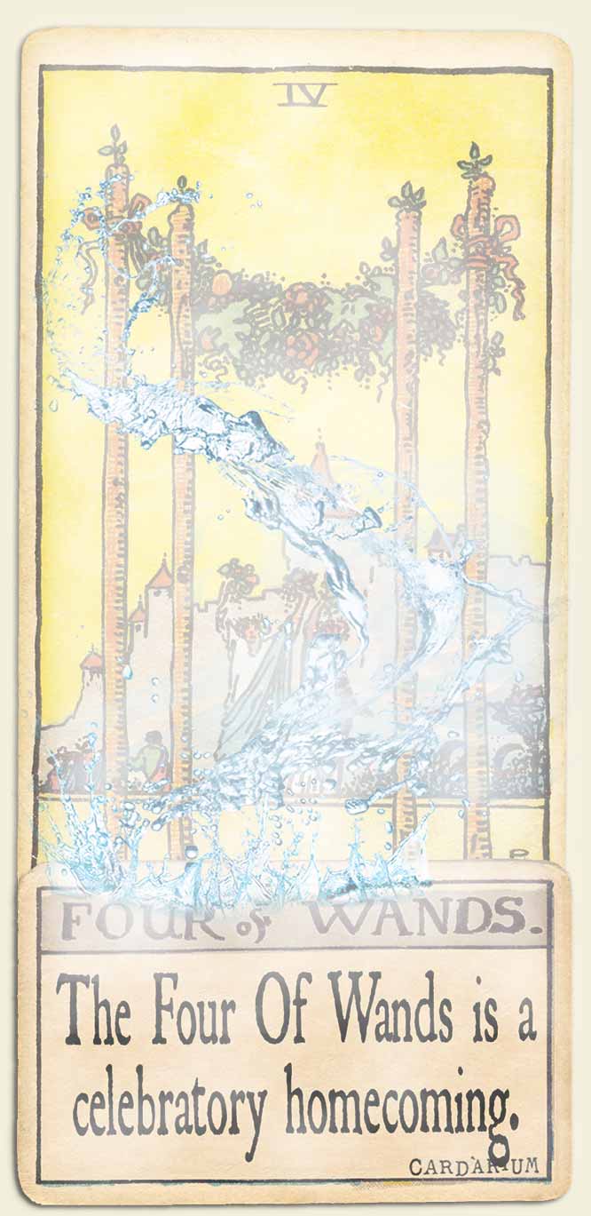 Water signs tarot 4 of wands