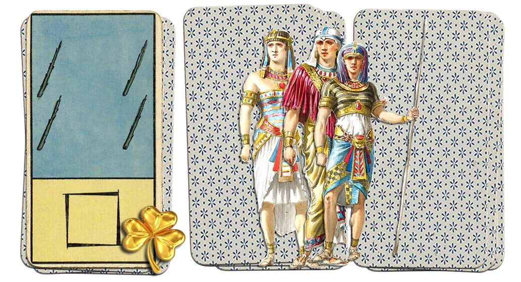 Egyptian Grand Etteilla Tarot 4 of wands
