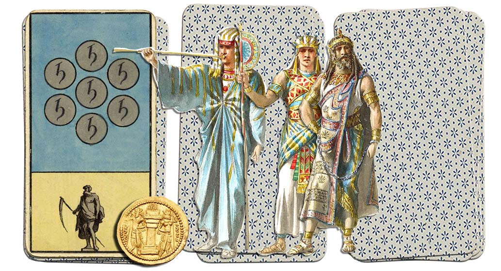 Egyptian Grand Etteilla Tarot 7 of coins