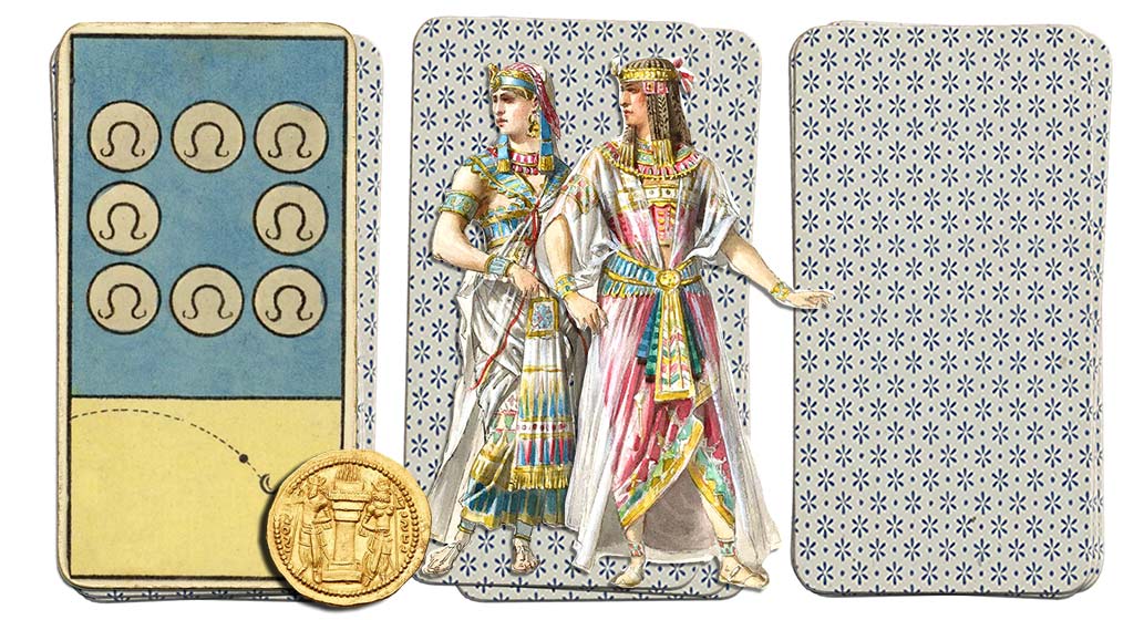 Egyptian Grand Etteilla Tarot 8 of coins