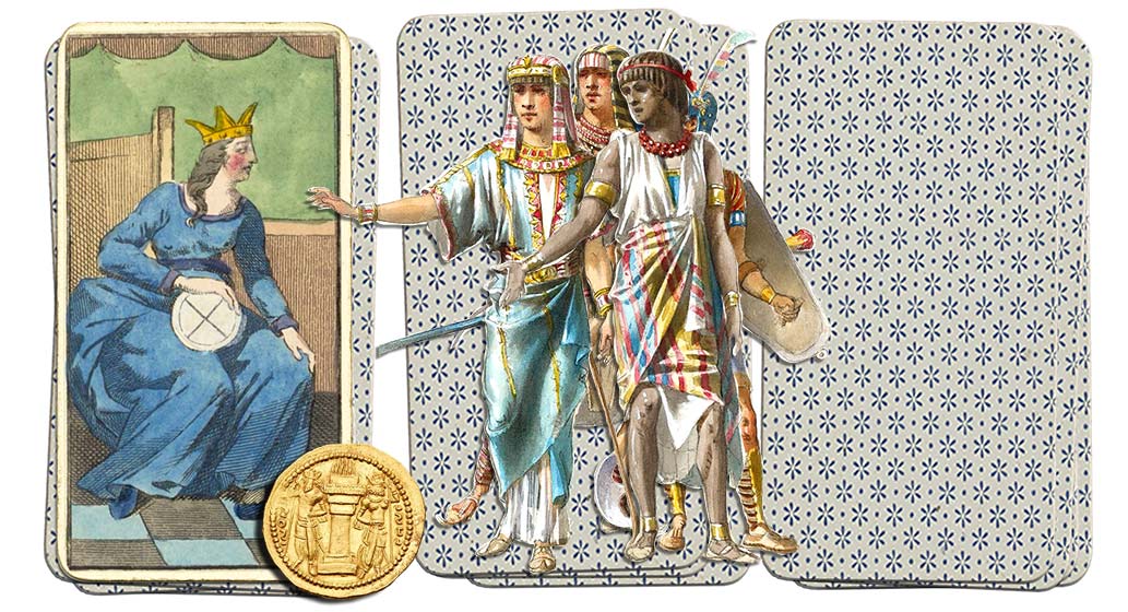 Egyptian Grand Etteilla Tarot Queen of coins