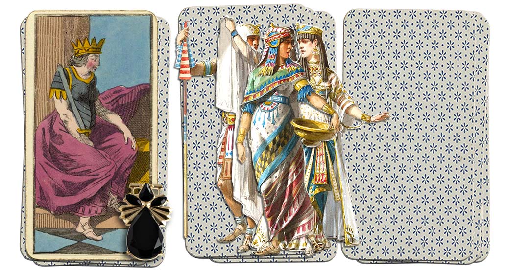 Egyptian Grand Etteilla Tarot Queen of swords
