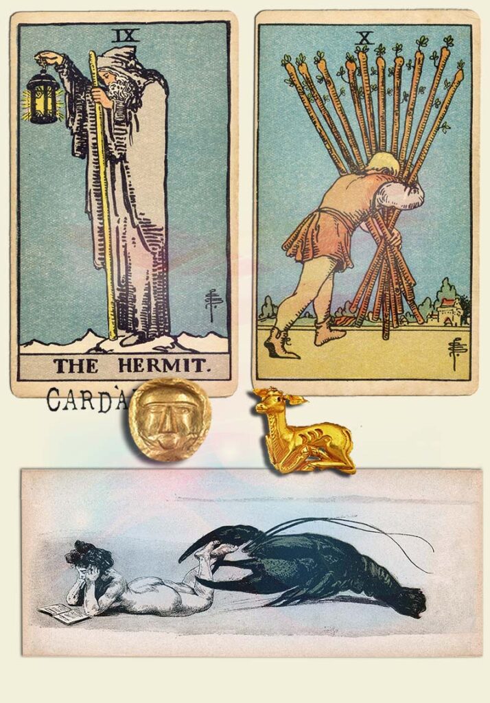 The Hermit and 10 of wands Combination