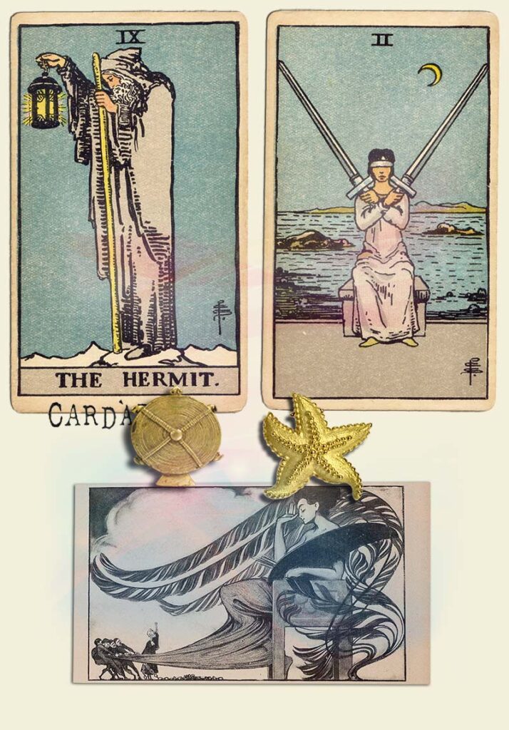 The Hermit and 2 of swords Combination