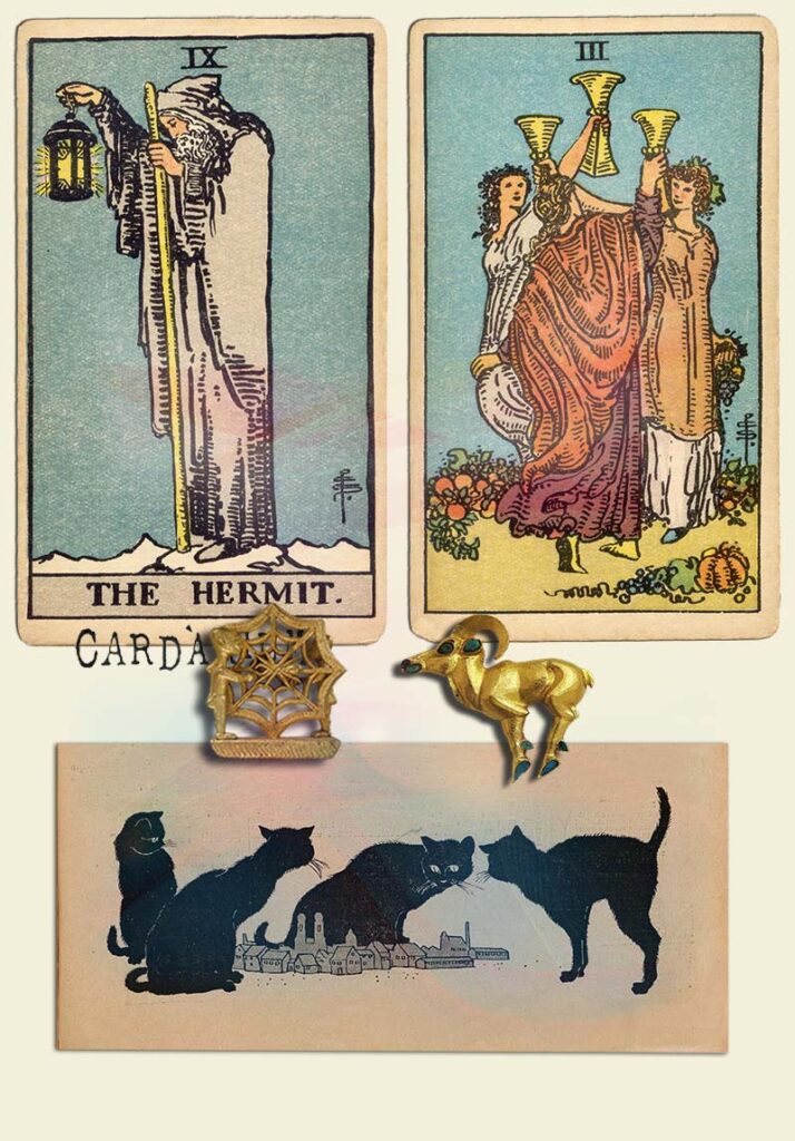 The Hermit and 3 of cups Combination