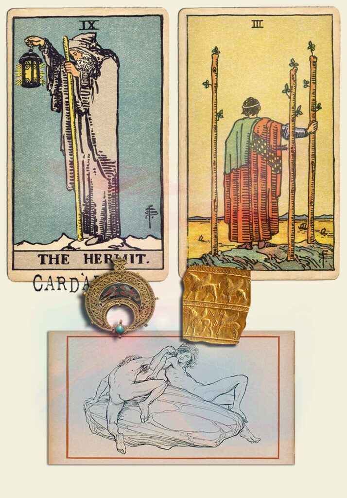 The Hermit and 3 of wands Combination