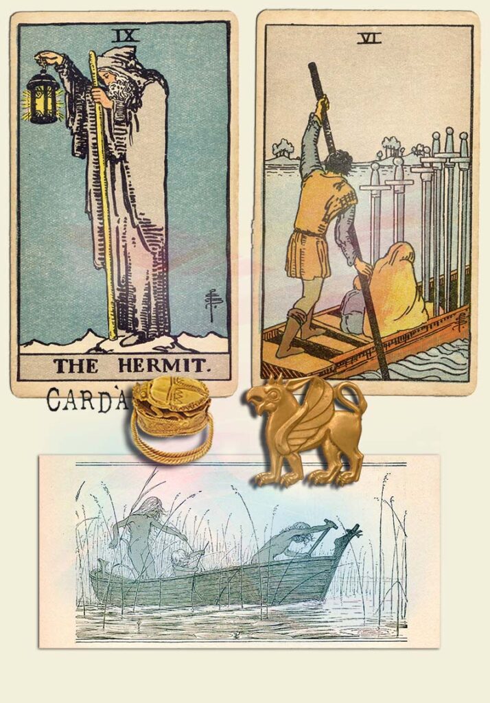 The Hermit and 6 of swords Combination