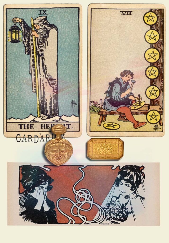 The Hermit and 8 of pentacles Combination