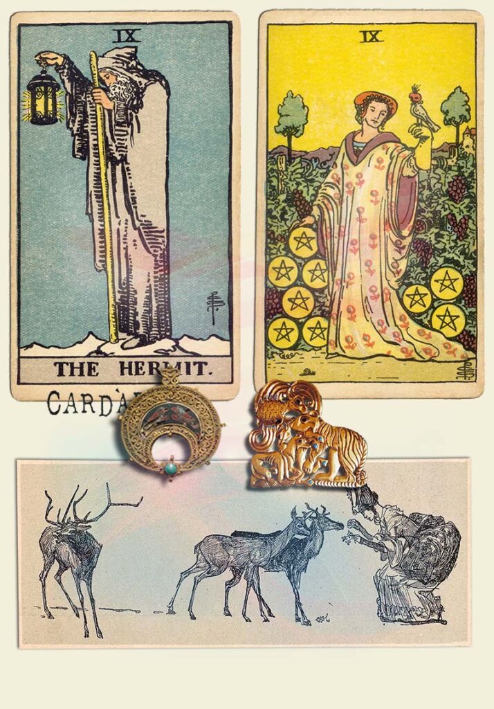 The Hermit and 9 of pentacles Combination