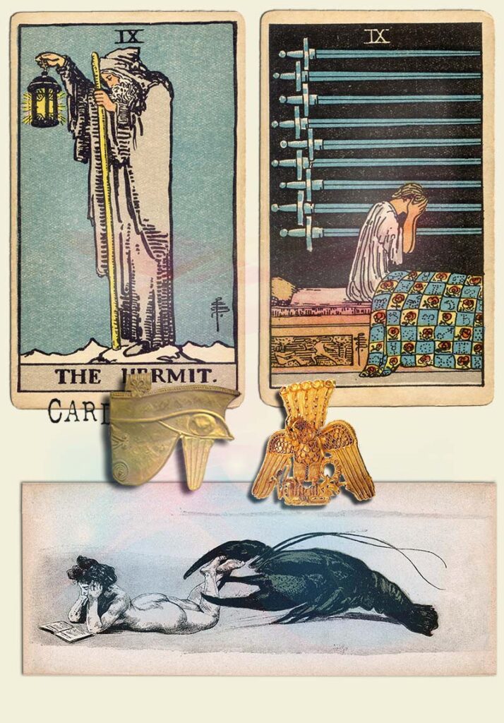The Hermit and 9 of swords Combination
