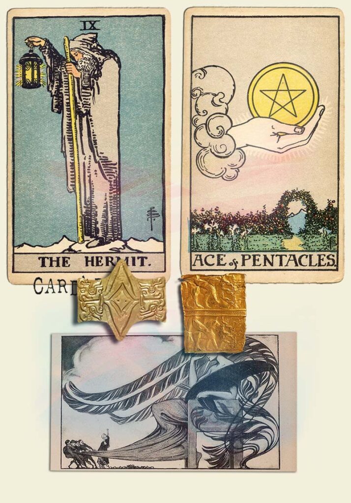 The Hermit and Ace of pentacles Combination